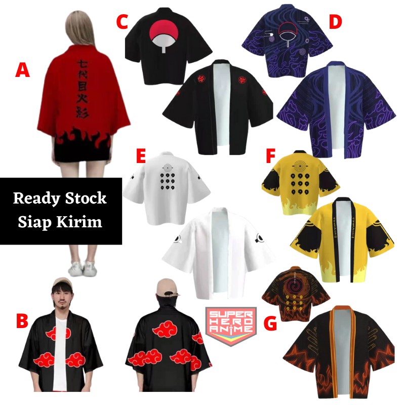 Kimono Naruto Jubah Kostum Anak Jepang Cosplay Japan Impor Anime Manga Dewasa Uchiha Akatsuki