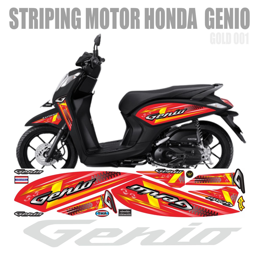 STRIPING MOTOR HONDA GENIO / HONDA GENIO VARIASI STRIPING GOLD 001 02
