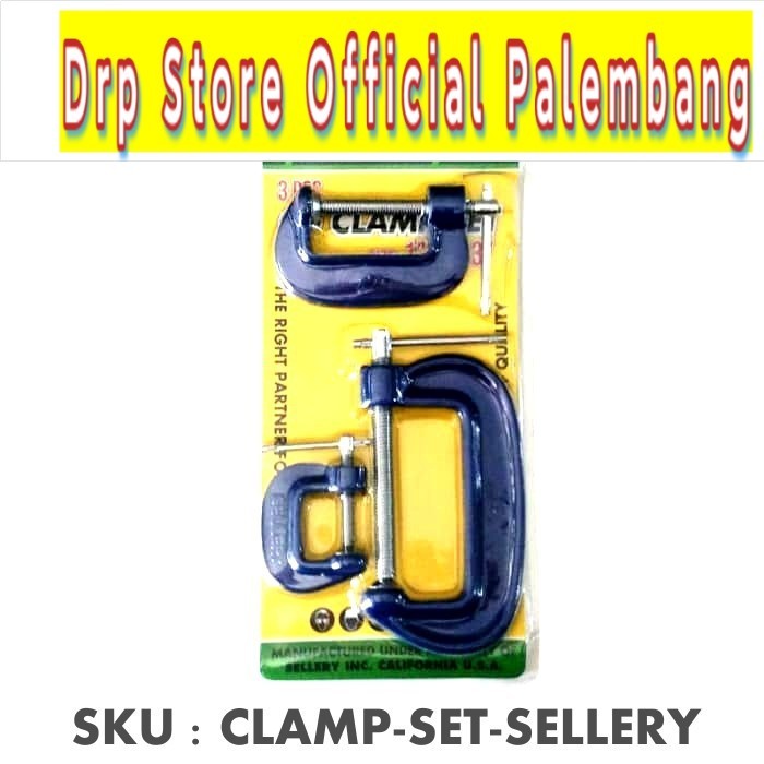 Sellery Klem C Set 3 Pcs / Clamp C Set / Penjepit Catok Kayu 1 2 3 &quot;