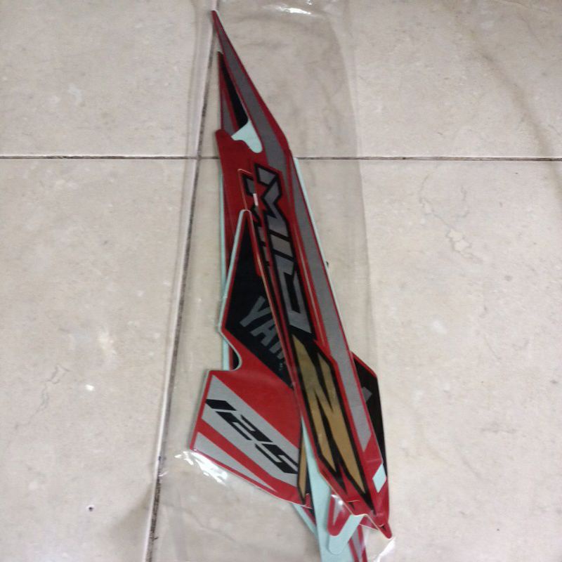 striping stiker les body Mio z body merah bahan original