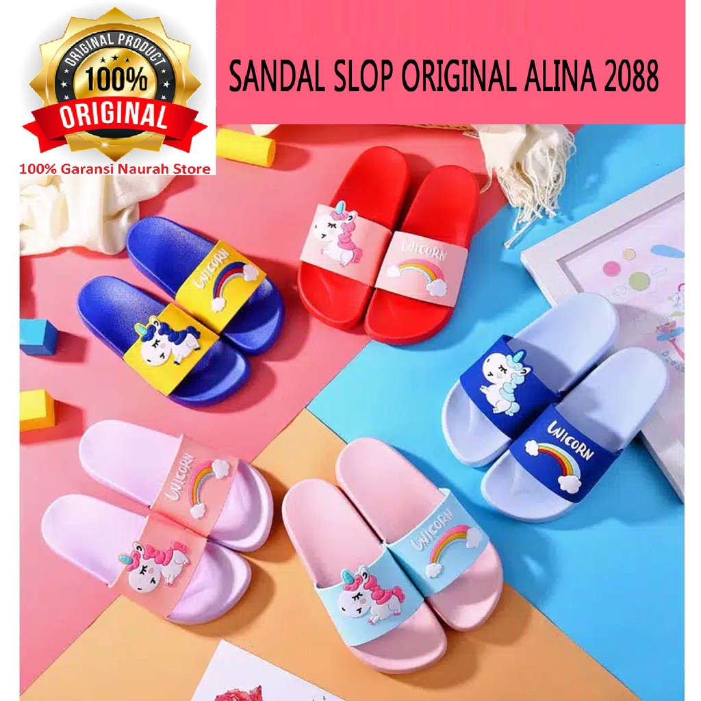 SANDAL SLOP UNICORN ALINA 2088 IMPORT JELLY LENTUR EMPUK MODEL BARU PROMO DISKON MURAH BERKUALITAS