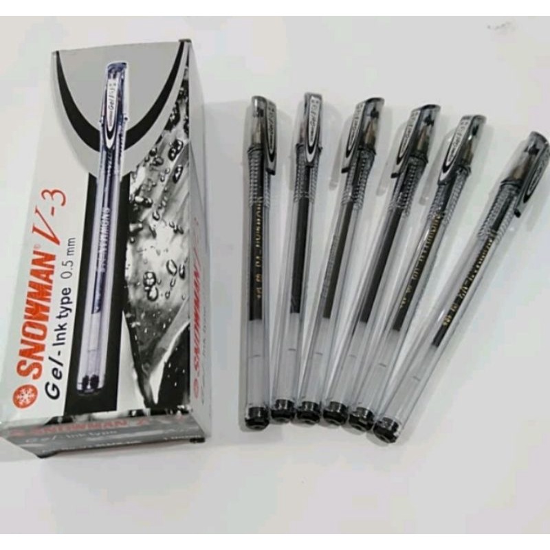 

Pulpen / Pen / Pena Gel Snowman V-3 (12pcs)
