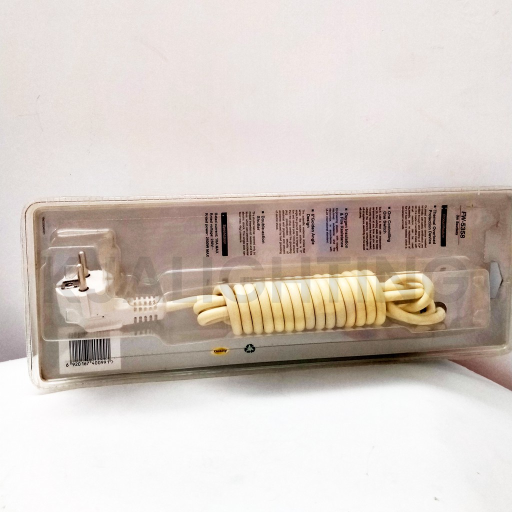 STOP KONTAK UNIVERSAL 5 LUBANG + KABEL 3 METER + SAKLAR FW-5338