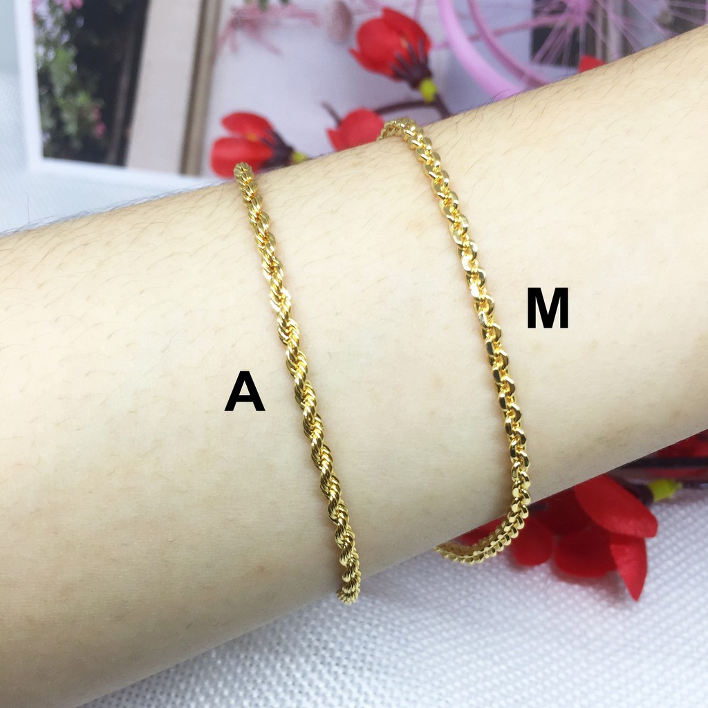 Gelang Xuping Gold Lapis Emas 18k Rantai Kecil Motif Sisik 