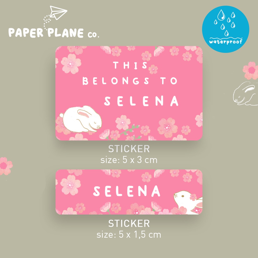 

Sticker Label Nama Tema "Sakura" Tahan Air Anti Luntur Personalise