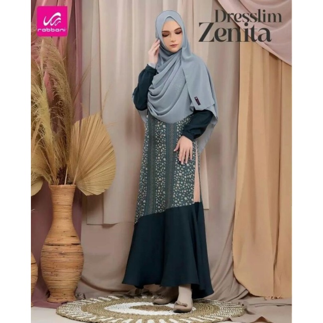 TERBARU DRESSLIM ZENITA RABBANI - BAJU GAMIS RABBANI ZENITA - DRESSIM RABBANI BUSUI KANCING DEPAN - 