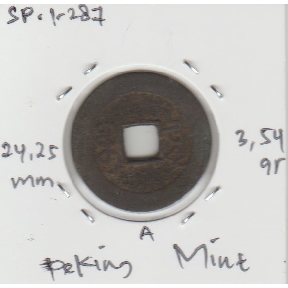 Koin Gobog Cina Dinasti QING 1644M.4.25mm.3.54gr.PEKING MINT.sp1287
