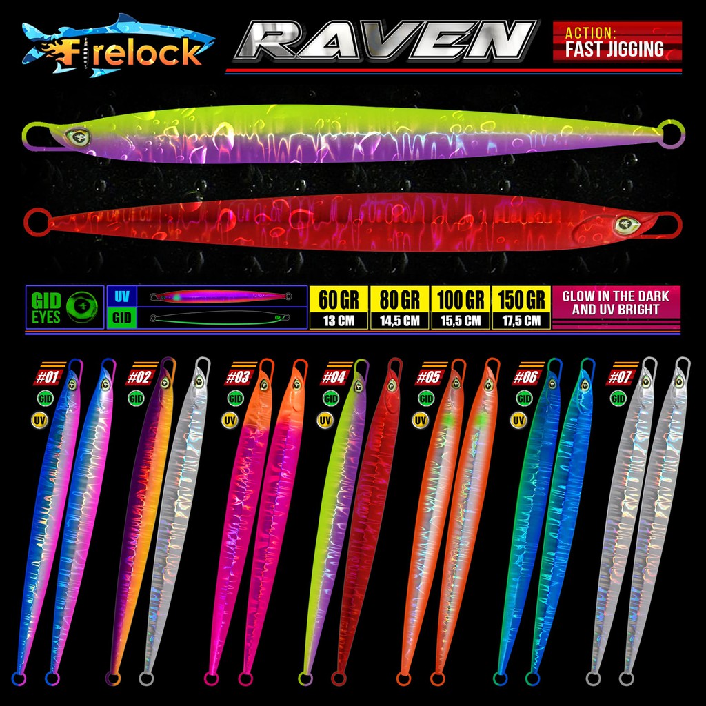 UMPAN PANCING metal jig FIRELOCK RAVEN 60 / 80 / 100 / 150 GRAM