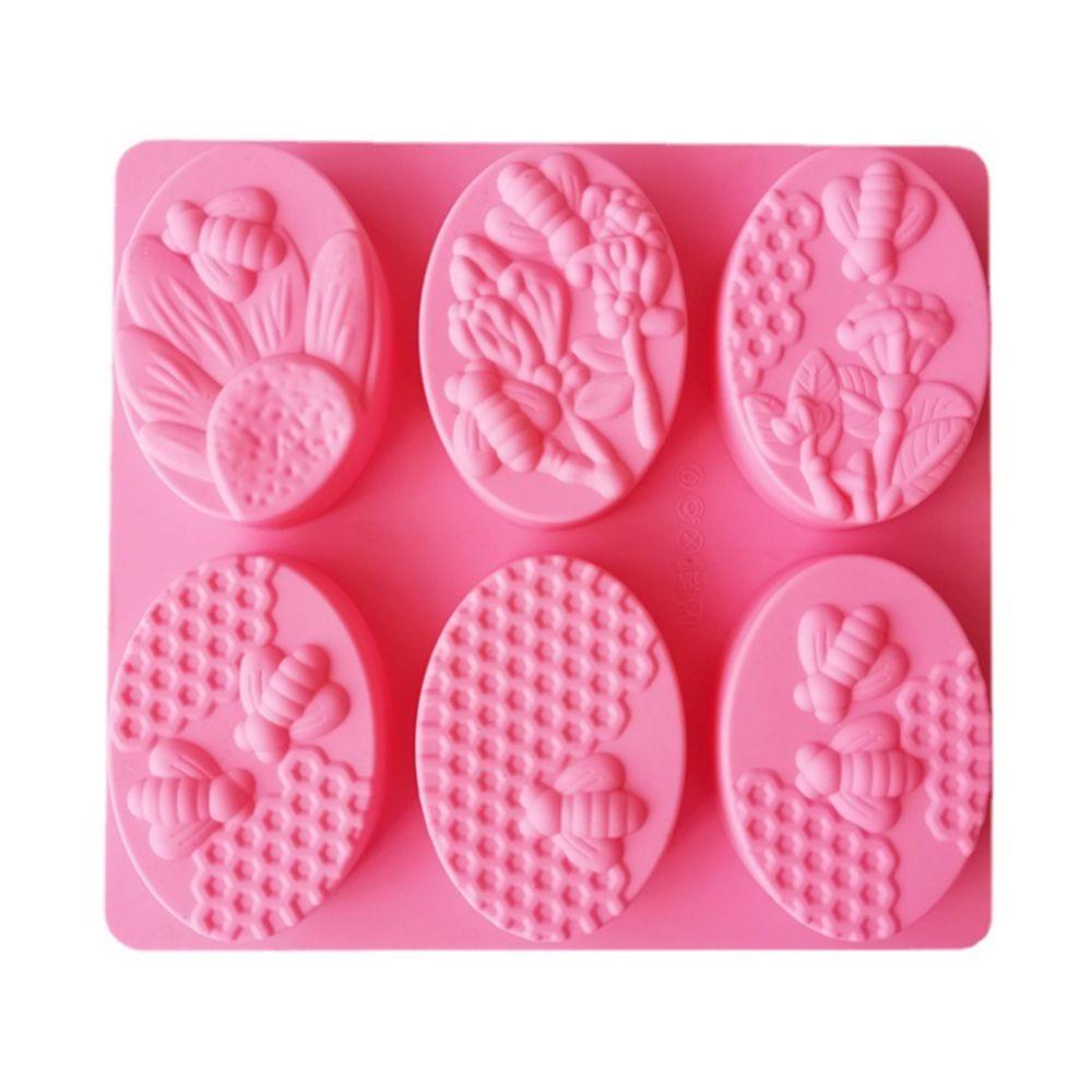 Solighter Cetakan Sabun Perlengkapan Pernikahan Lebah Oval Sarang Lebah Clay Tools DIY Craft Kue Resin Molds