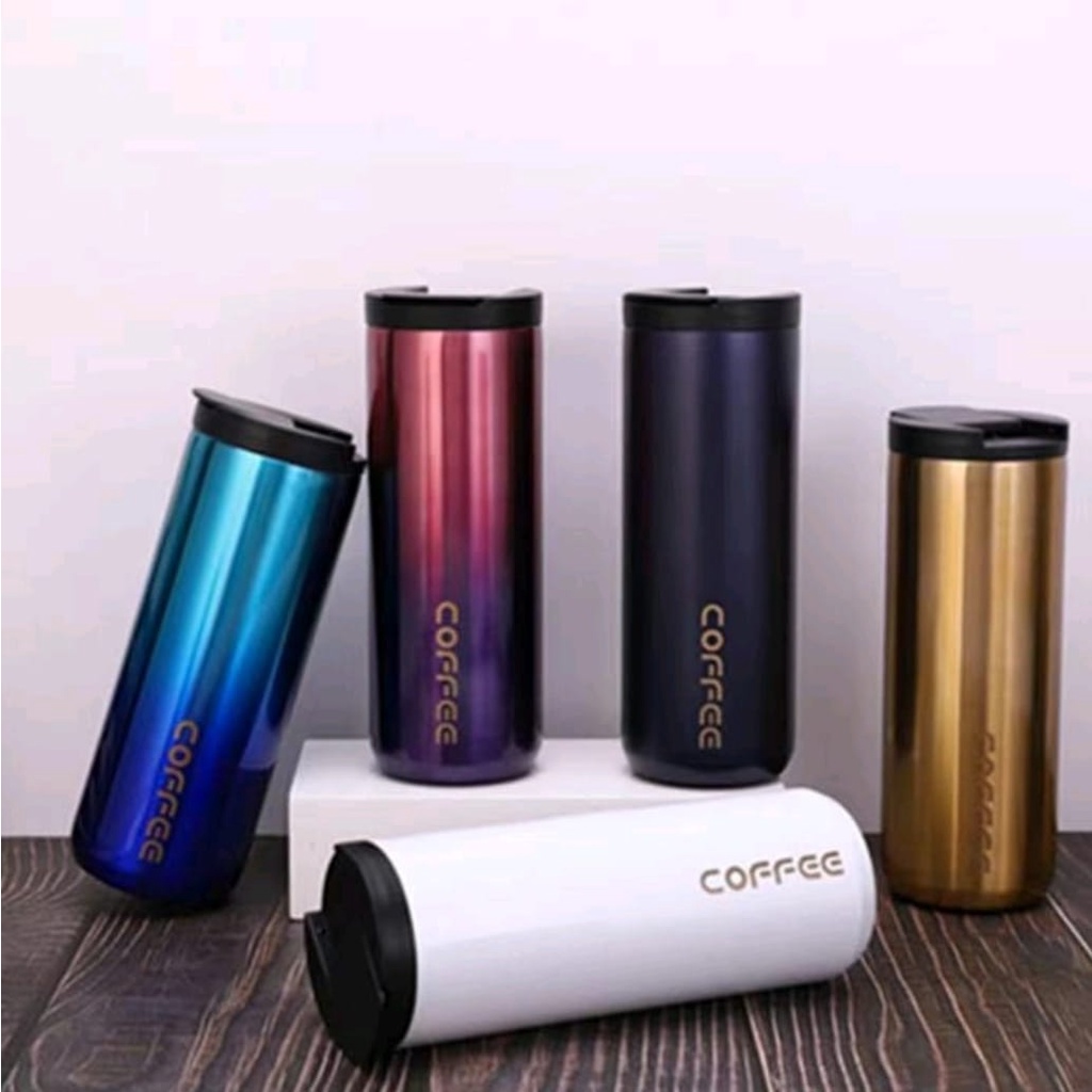 Termos Tumbler Coffee 500ML Design Terbaru Kekinian Mug Botol minum Stainless Steel-Termos Kopi Tahan Lama Vacum Tumbler Coffe Mug High Quality-Thermos Mini Viral Berkualitas Untuk Penyimpanan AirPanas Dan Dingin Tahan 24jam