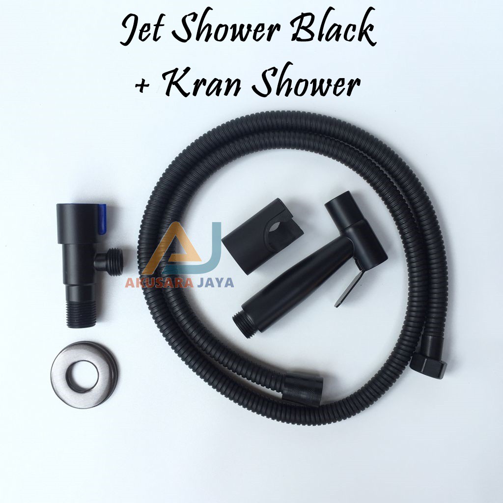Shower Toilet - Jet Shower Toilet STAINLESS BLACK + Kran Shower BLACK