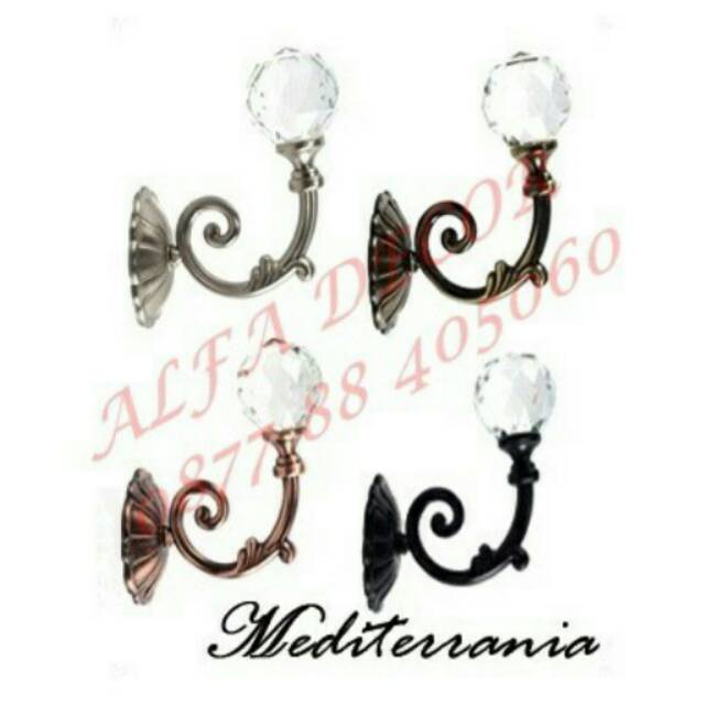 Hook / Tassel Kristal / Marmer / Pengait Gorden / Mewah