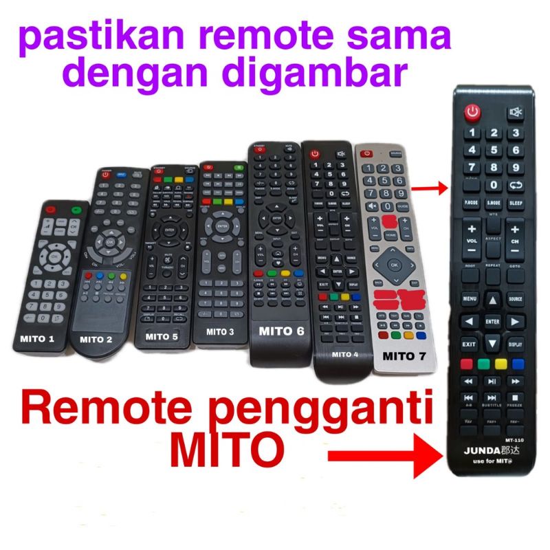 Remote Remot TV MITO LED LCD SMART TV UNIVERSAL Langsung pakai