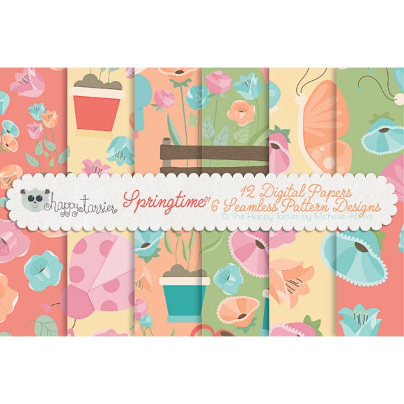 Springtime 01 Seamless Pattern Designs