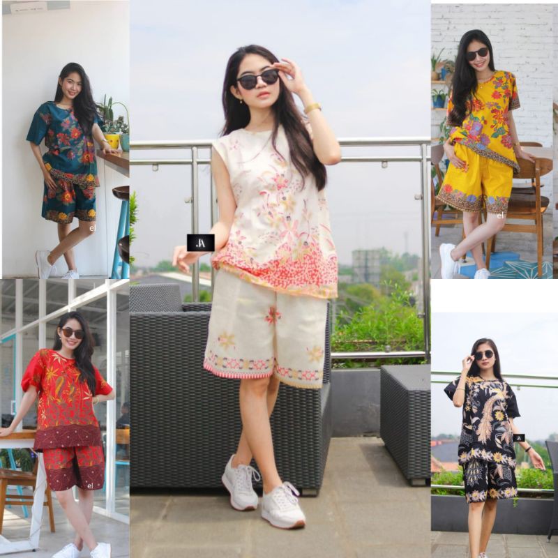 SETELAN BATIK UNGGUL JAYA / SETELAN BATIK JUMBO LD 115 / SETELAN BATIK CELANA PENDEK