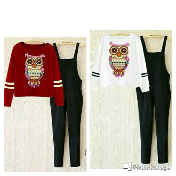 rd JP OWL PUTIH jumpsuit wanita overall baju kodok celana pjng murah modis modern simple cewek gaul