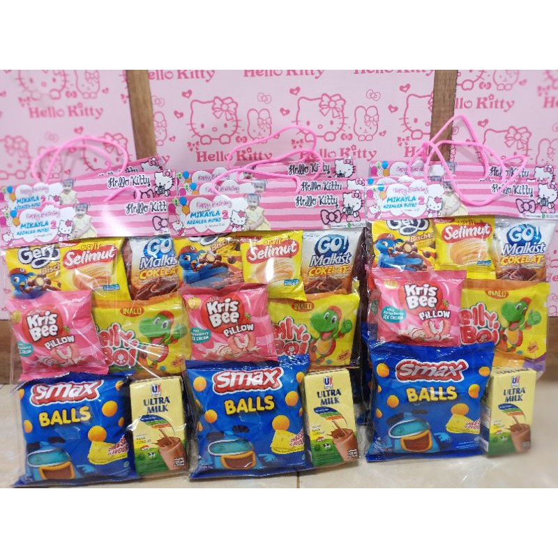 snack ultah murah / paket ulang tahun / bingkisan snack /goodiebag snack/snackultahsurabaya/ Bingkisan Snack Label / Snack Ultah Anak Kekinian