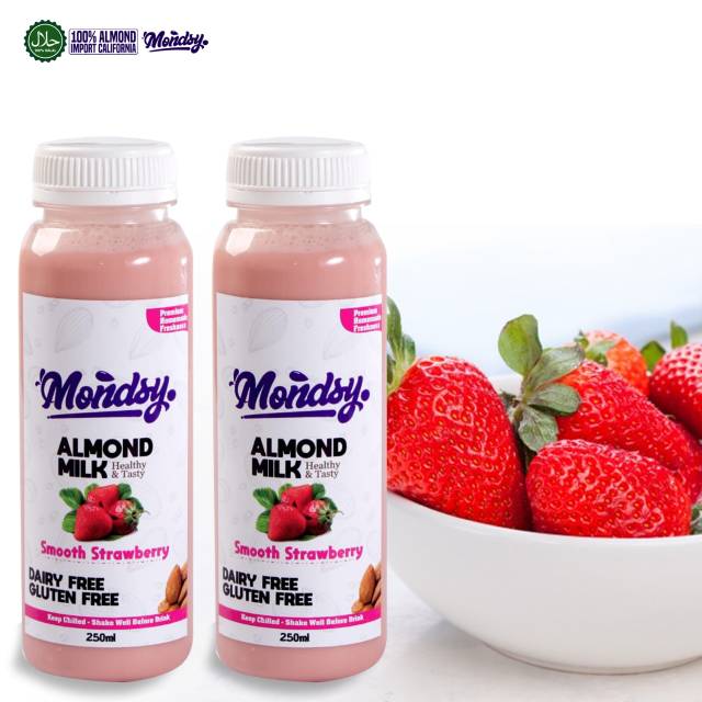 

Almond Milk ASI booster / breastfeeding susu almond MONDSY STRAWBERRY SMOOTH - 250ml