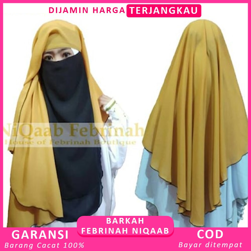 Cadar Niqab Khimar Muslim Niqob Hijab Niqab Jilbab Niqop Nikob Long Nikab Yaman Long 2 Warna Kombina