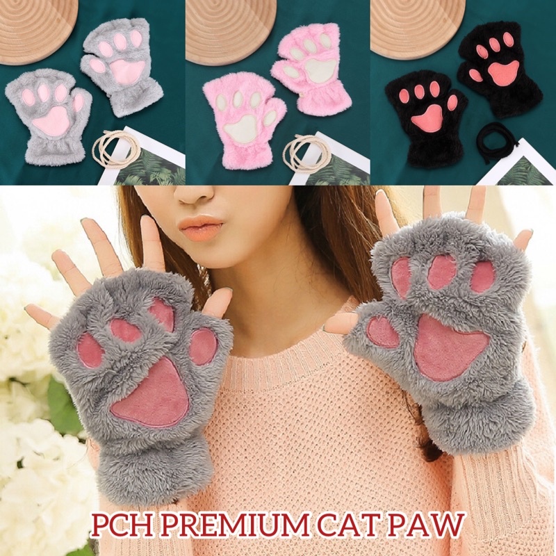 PCH PAW KUCING COSPLAY / CAT PAW / SARUNG TANGAN KUCING NEKOMIMI winter neko fingerless