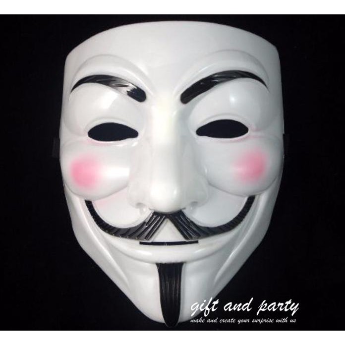 Topeng Anonymous Vendetta Guy Fawkes / Topeng Anonymous Putih