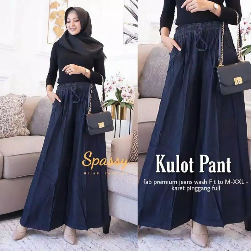 Kulot Jeans Payung Super Jumbo Hitam Bntg