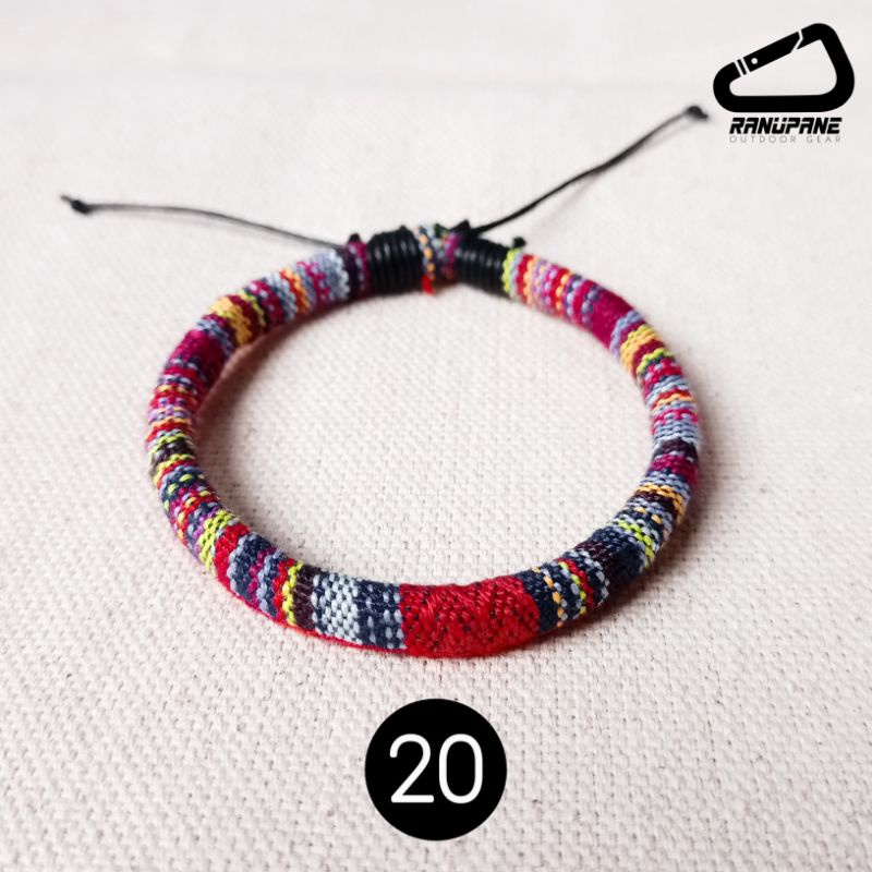 Gelang Tenun Etnik Songket Gelang khas Lombok Motif Unik Gelang Vintage Etnik Etnic Pendaki Gunung Pria Wanita-20