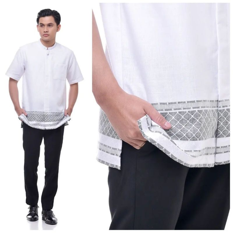 kemko alkhair rabbani - baju koko lengan pendek rabbani - baju koko putih pendek - baju koko robani 