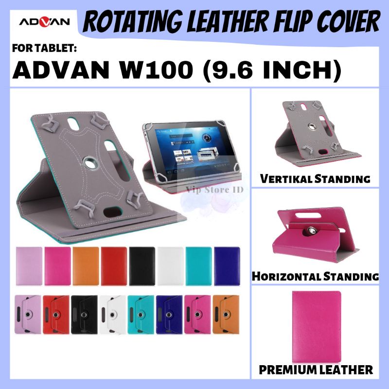 ADVAN VANBOOK VAN BOOK W100 W 100 TAB TABLET 10 IN INCI INCH ROTATE FLIP BOOK COVER CASE CASING SARU
