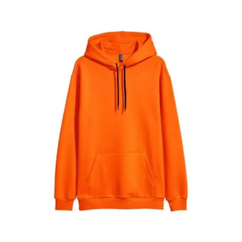 JAKET HOODIE JUMPER ORANGE POLOS FLEECE PREMIUM
