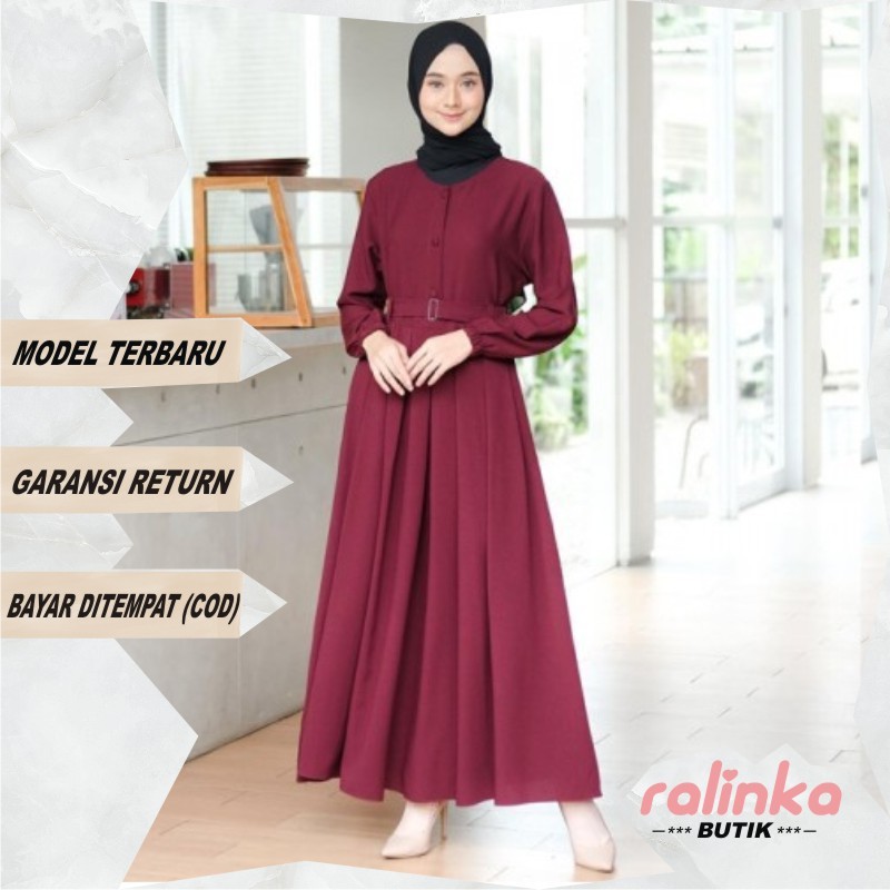Baju Gamis Wanita Terbaru 2021 Warna Maroon