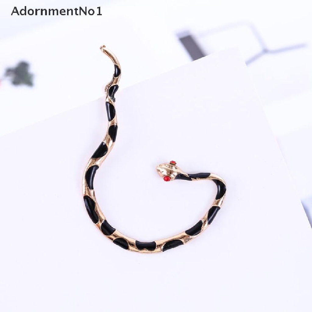 (AdornmentNo1) 1pc Anting Tusuk Enamel Bentuk Ular Mata Merah Untuk Wanita