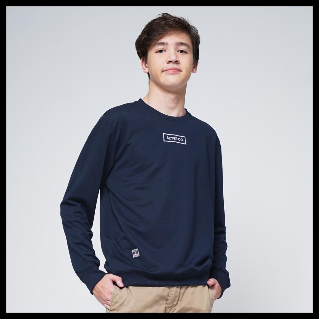 Seyes S1139 Sweatshirt Sweater Pria Lengan Panjang Babyterry Premium Navy