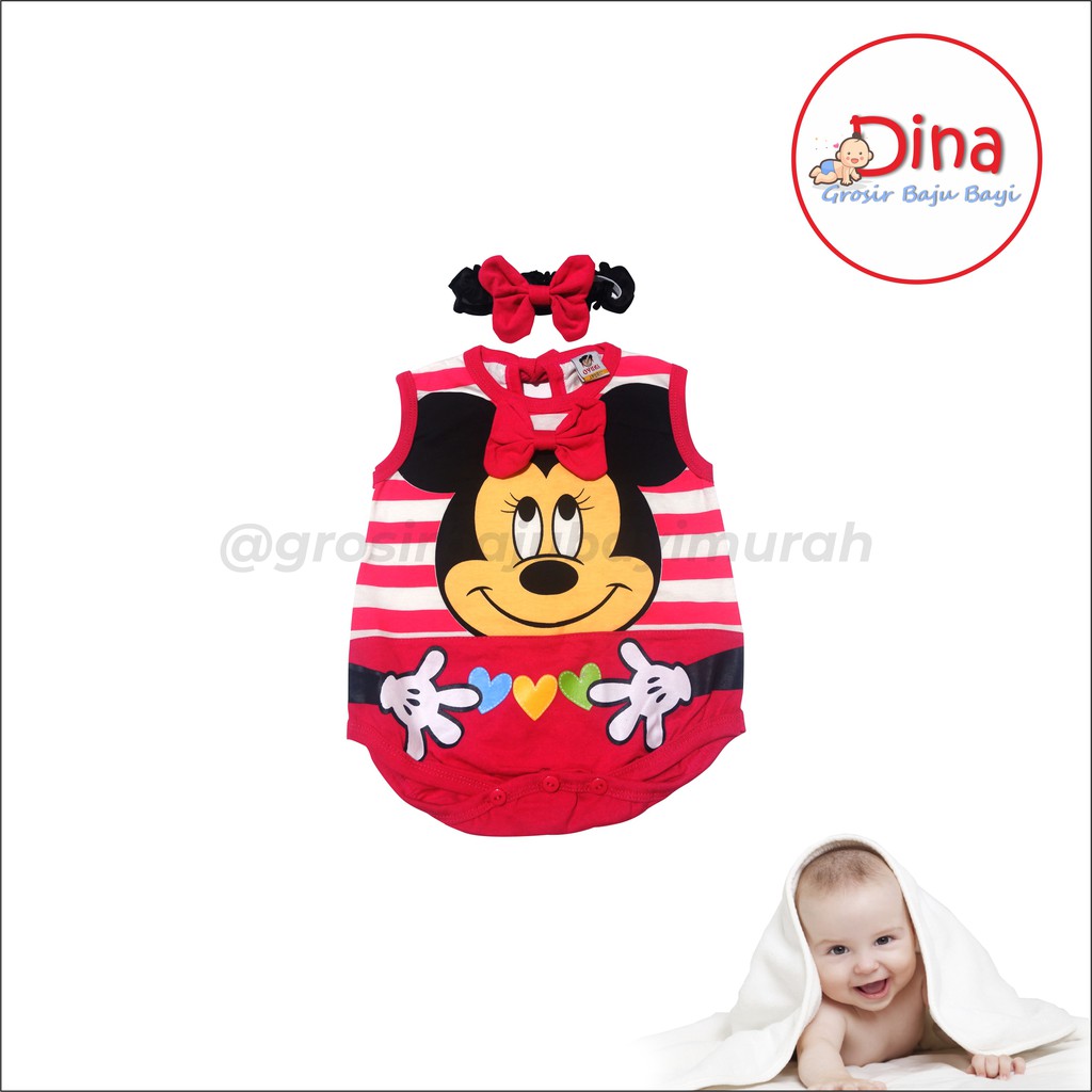 jumper bayi karakter + topi/bando MINNIE