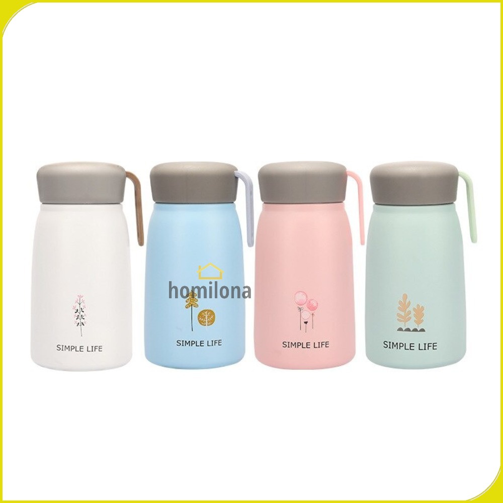 Botol Minum Thermos Anak Lucu Stainless BPA Free 380ML - MEIKE XJX-1304 - White Blue