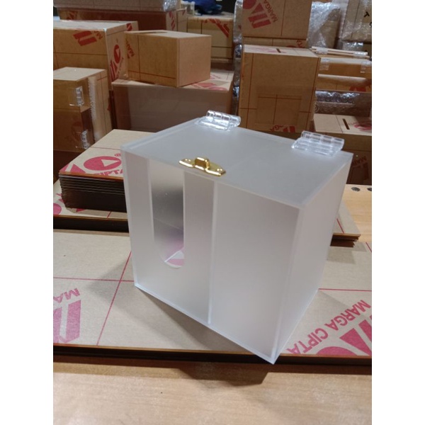 Promo Murah Kotak Penyimpanan Masker Bahan Akrilik Full Satin Marga Cipta &amp; Kotak Kapas