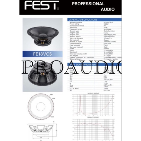 speaker component fest f18vc5 f18 vc5 f 18vc5 original