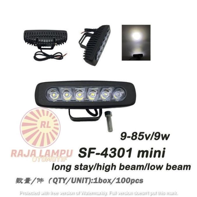 LAMPU TEMBAK MOTOR LED BAR CREE 6 MATA MINI 4301 SUPER TERANG ORIGINAL