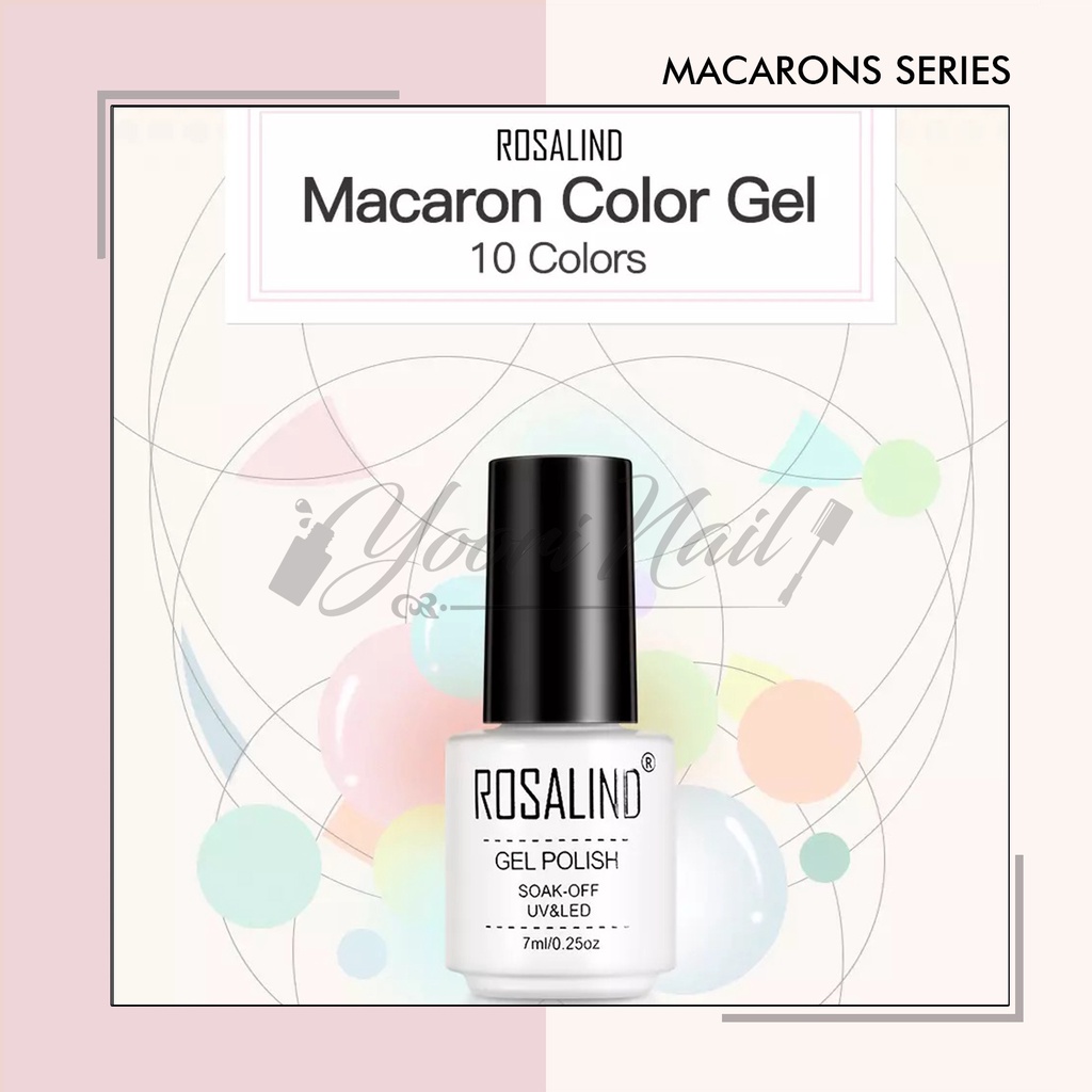 Mini Rosalind macarons series 7ml gel polish pastel color kutek gel nail art warna pastel macaron