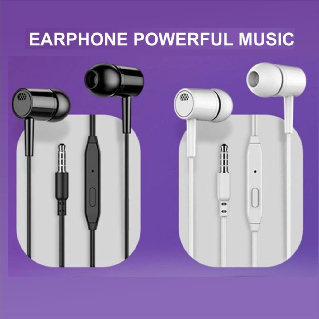 Earphone Handsfree Earbud Universal Music With Mic