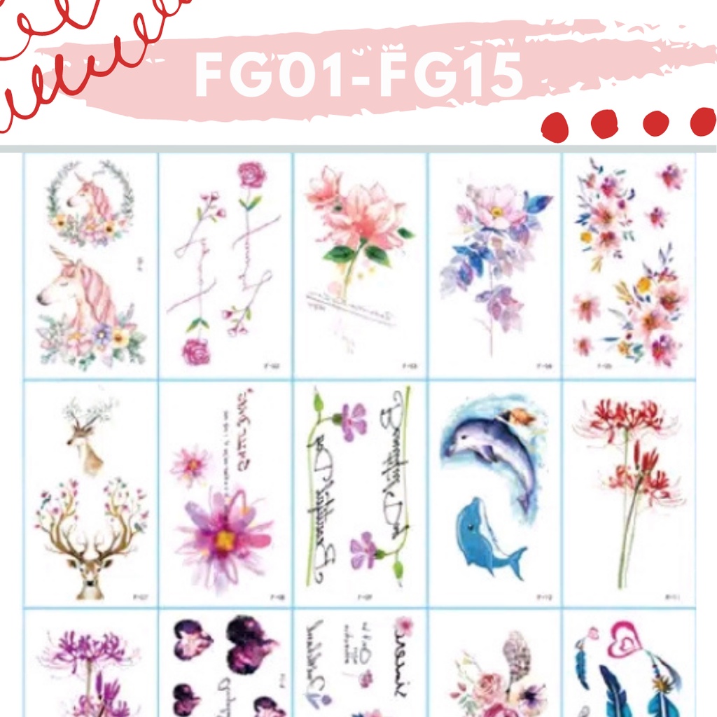 Stiker Tattoo kode FG01-FG15 | Tato Temporer | Waterproof