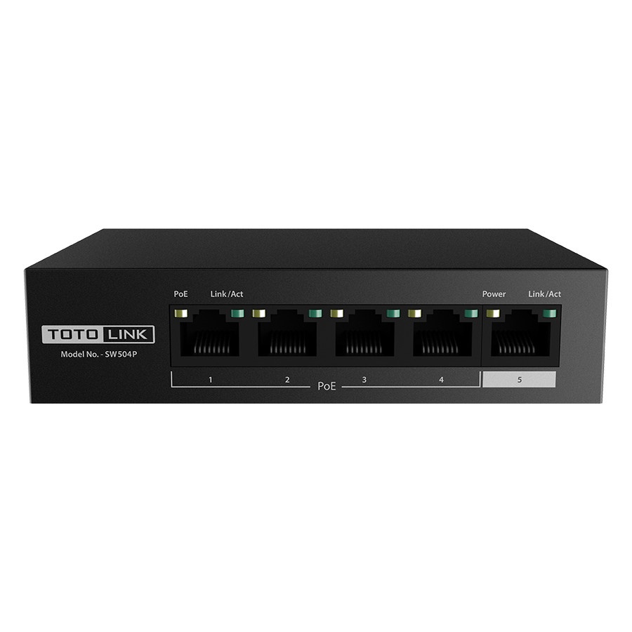 TOTOLINK SW504P - 5 Port 10/100Mbps PoE Powered Switch