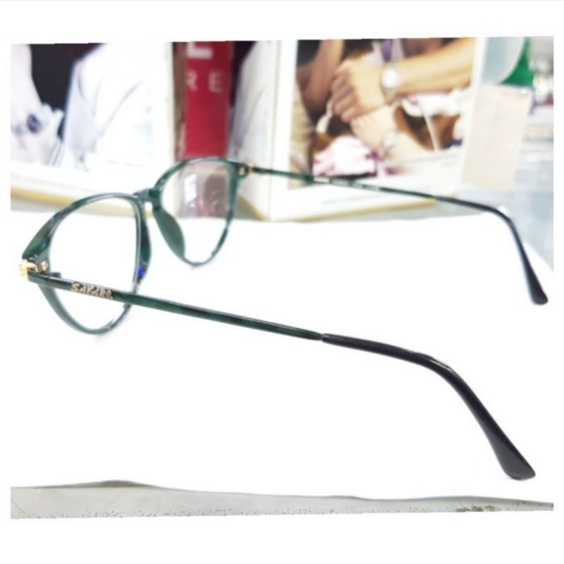 Kacamata cat eyes Safari SA-510 green leopard original - frame & lensa