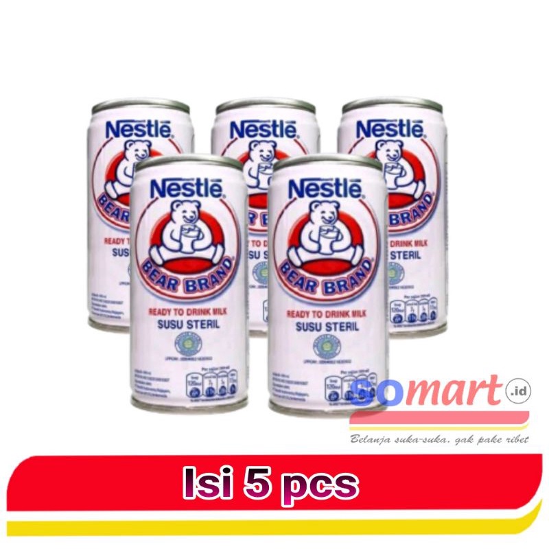 

Susu Nestle bear brand 189ml isi 5 pcs | Susu beruang | Susu steril | somart
