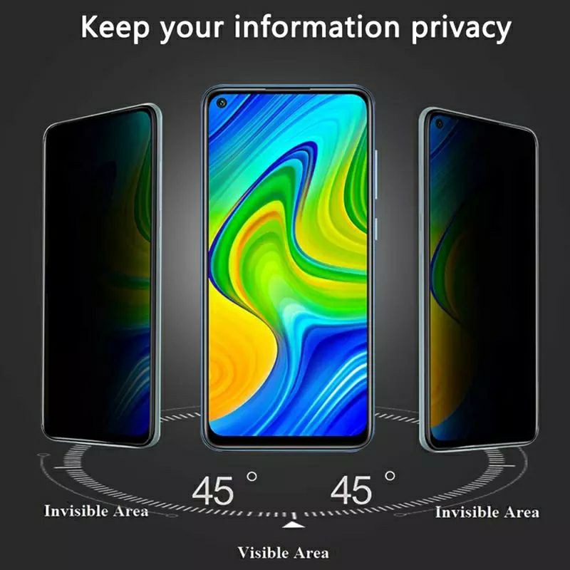 2IN1 - Tempered Glass Anti Spy Xiaomi Note 9 - TG Anti Gores Spy Redmi Note 9 Screen Protector