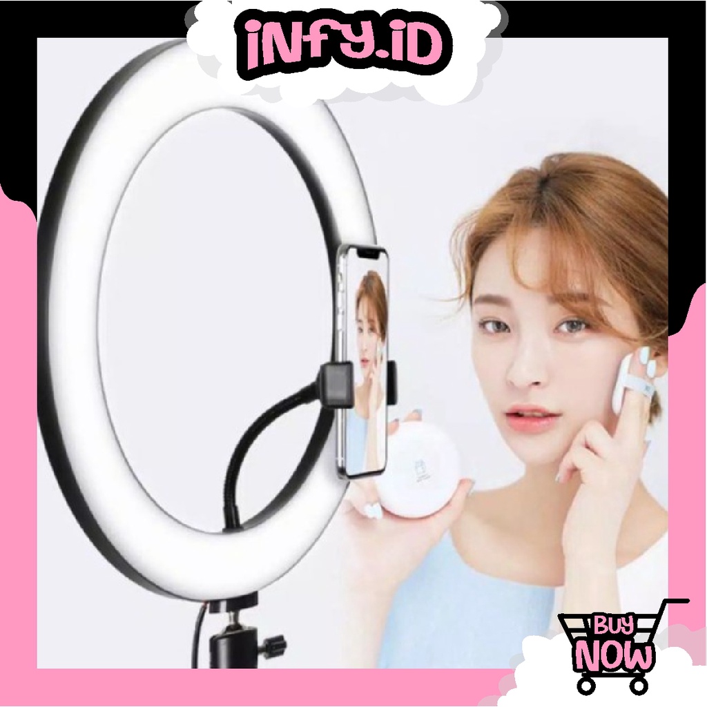 INFY - R224 RING LIGHT PAKET SUPER LENGKAP 26CM 33CM RGB+ HPHOLDER + TRIPOD 1,6M&amp;2,1M ringlight