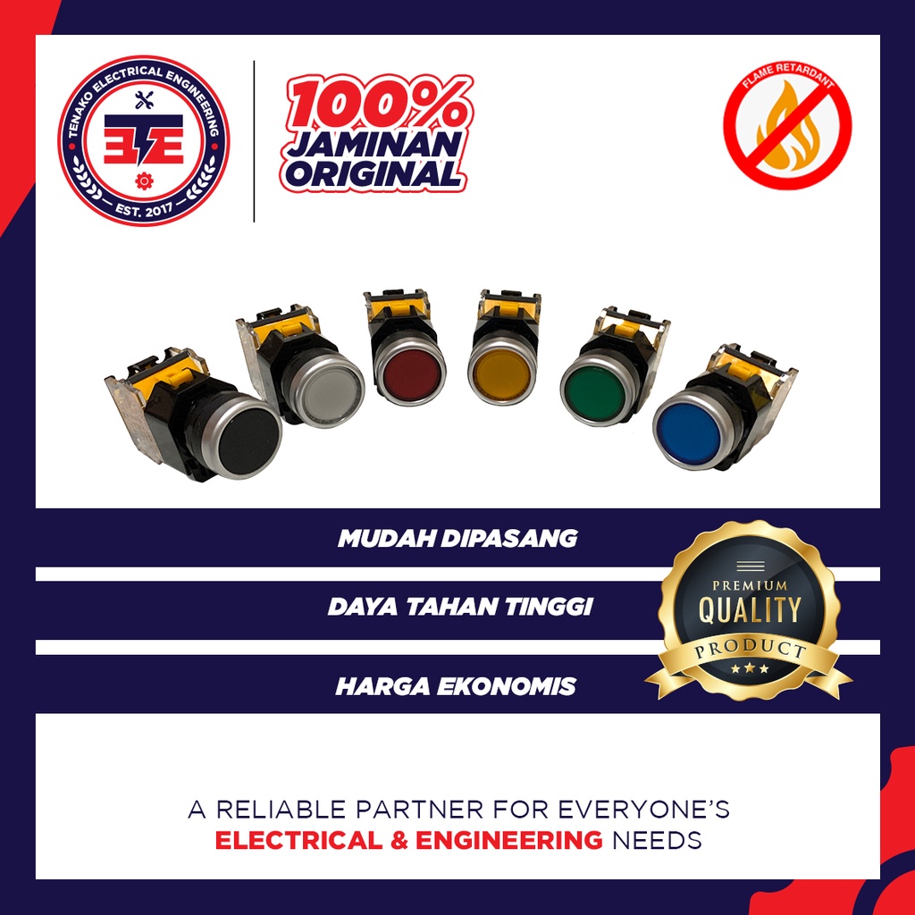 Push Button 22mm LA38-11BN Flat Switch 10A Momentary / Maintained