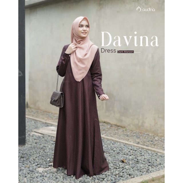 Davina Dress Audina Gamis Motif Kotak