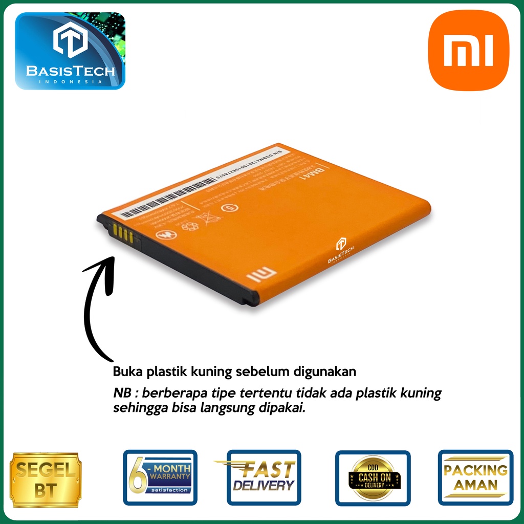 BATERAI XIAOMI REDMI 1 - REDMI 1S - REDMI 2 - REDMI 2S - REDMI 2A - REDMI 2 PRIME - BM40 BM41 BM44 - ORI99