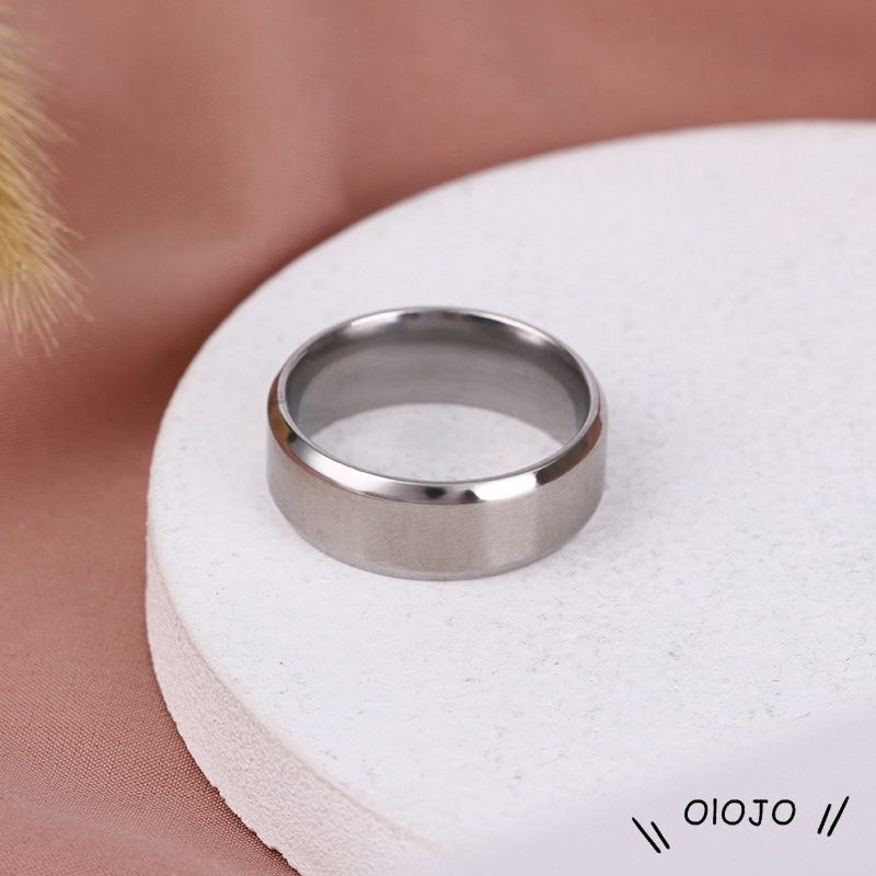 Cincin Matte Stainless Steel Punk Sederhana Untuk Hadiah Perhiasan Fashion Pria - ol
